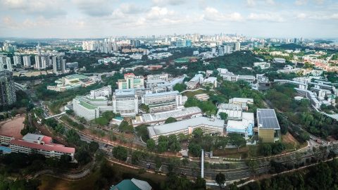Aerial shot of the National University of Singapore campus.