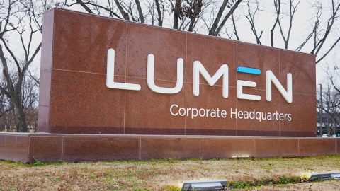 An entrance sign at Lumen Technologies headquarters