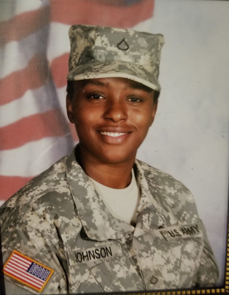 Q Johnson while she served in the military.