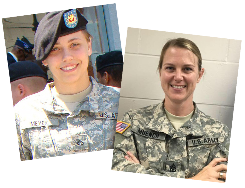 Two women wearing US Army camoflauge