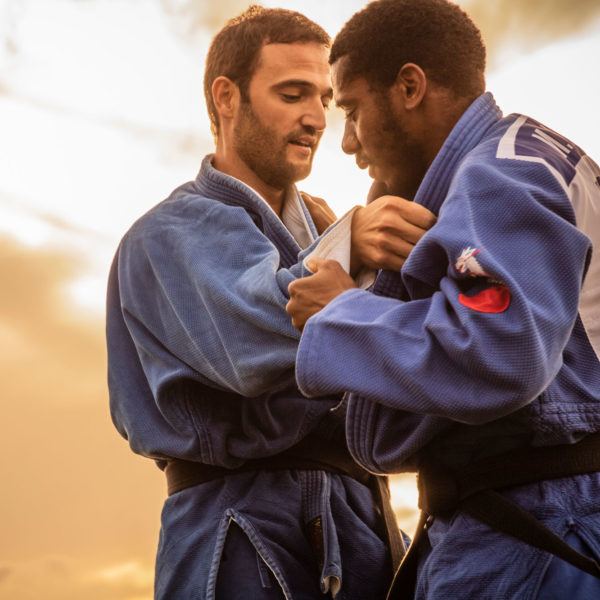 Two men in a judo pose