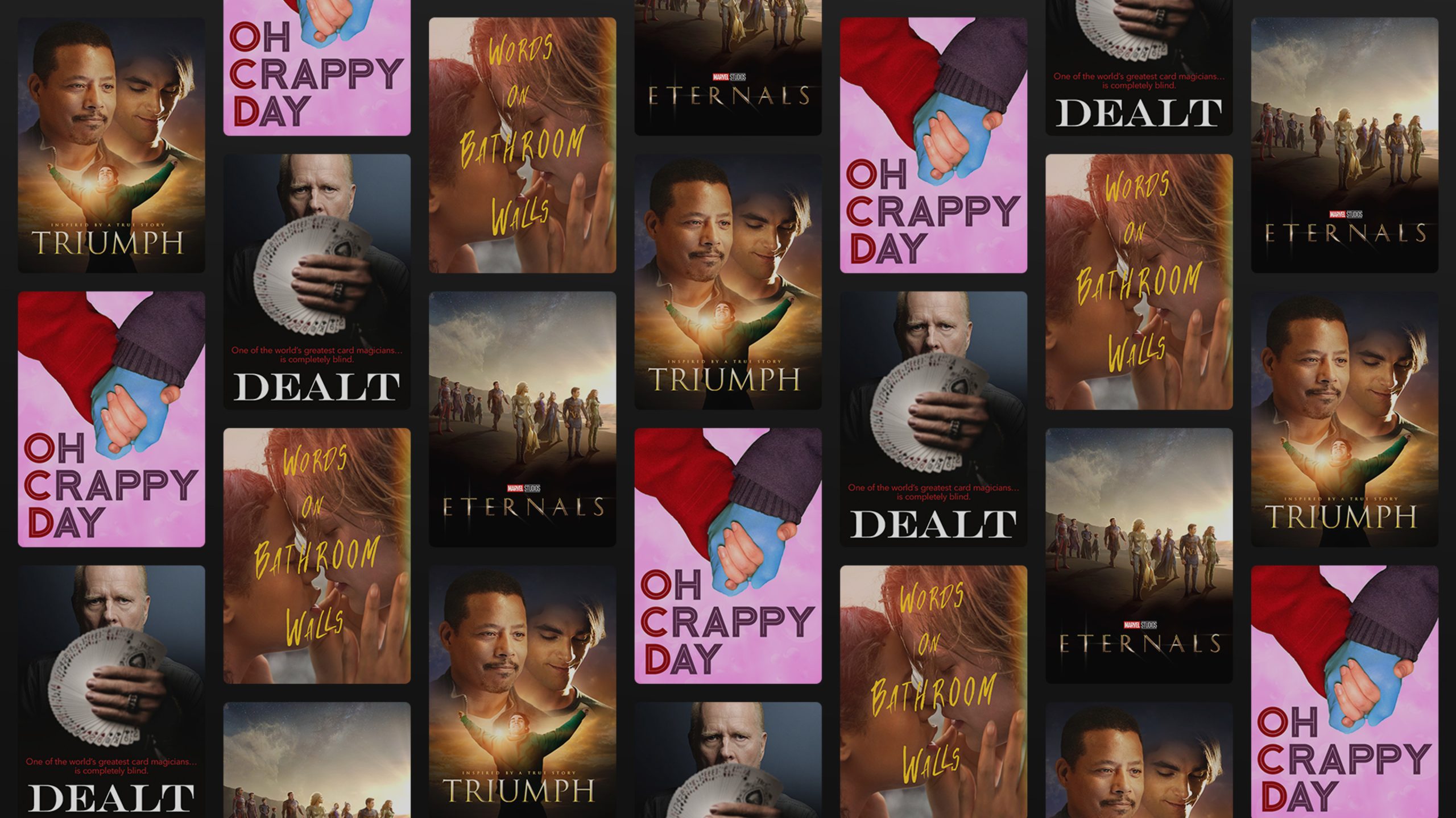 A collage of movies and TV series featured for Disability Community Month, including Dealt, Triumph, and more.