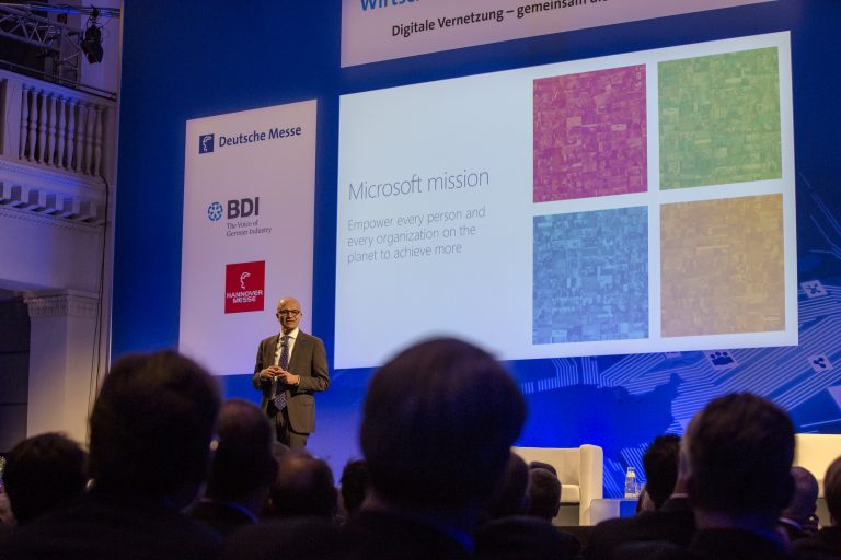 Hannover Messe 2016: Satya Nadella, Microsoft CEO