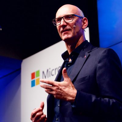 Timotheus Höttges, Vorstandsvorsitzender Deutsche Telekom AG, bei Microsoft Berlin