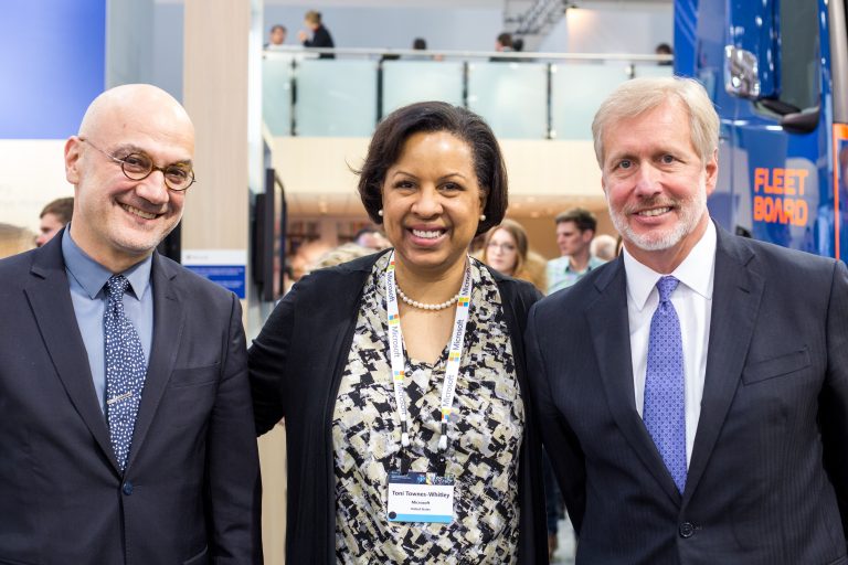 Hannover Messe 2017: Çağlayan Arkan, Toni Townes-Whitley und Kenneth E. Hyatt, Acting Under Secretary for International Trade, U.S. Department of Commerce (v.l.)
