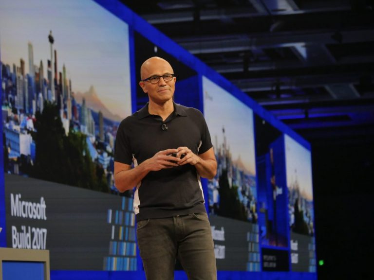 Build 2017: Microsoft-CEO Satya Nadella auf der Bühne