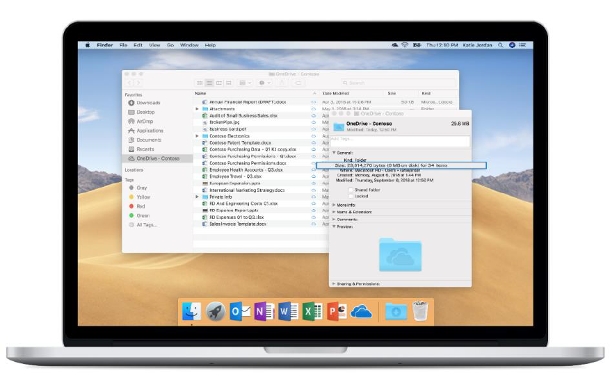 OneDrive on Demand im Finder auf dem Mac
