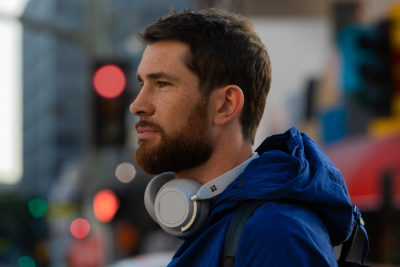 Man wearing Surface Headphones