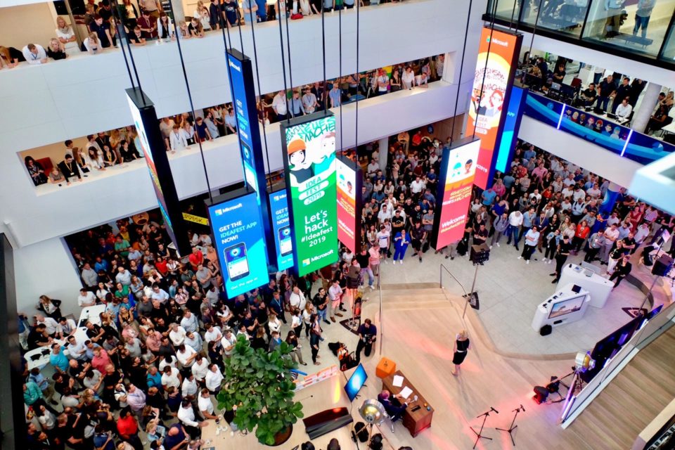 Bild des Atriums Ideafest 2019 Microsoft Deutschland