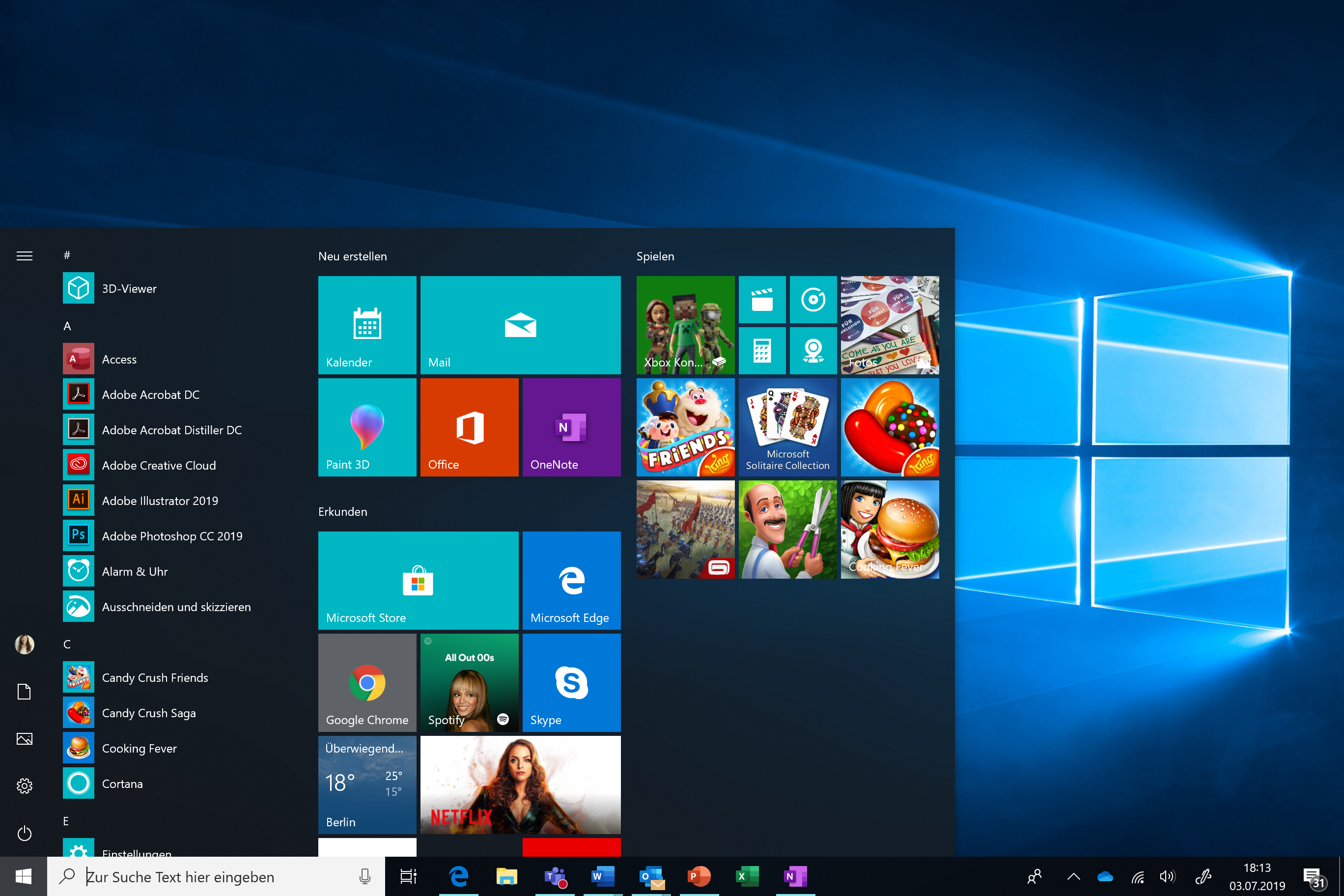 Start-Menü in Windows 10