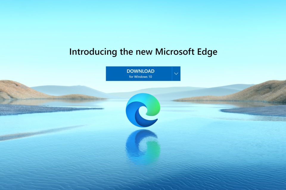 Logo von Microsoft Edge mit einem download button