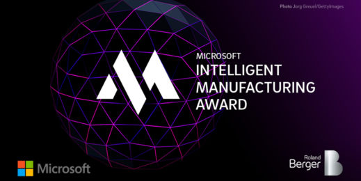 Logo des Microsoft Intelligent Manufacturing Award mit Roland Berger