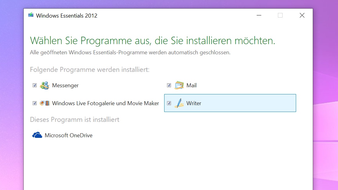 Windows programmoberfläche