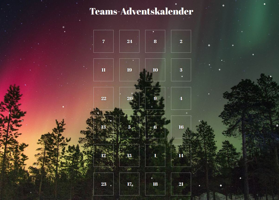 Digitaler Adventskalender mit 24 Türchen