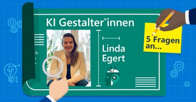 Papierbogen zeigt Linda Egert, Product Marketing Manager Data bei Microsoft Deutschland