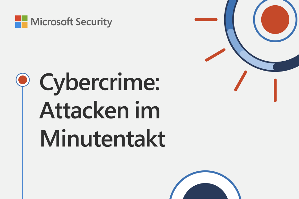 Illustriertes Titelbild mit dem Schriftzug Cybercrime: Attacken im Minutentakt