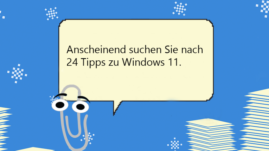 Clippy mit Adventskalender Tipp zu Windows 11