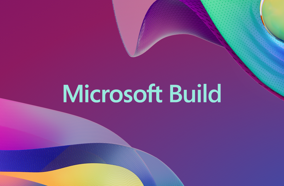 Offizielles Bild zur Microsoft Build mit unterschiedlichen geometrischen Formen und Farben.