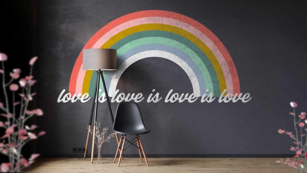 Fondo "love is love is love is love" en Microsoft Teams.