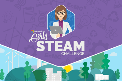 Ilustración de Microsoft Girls STEAM Challenge