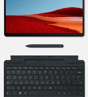Surface Pro X con teclado y pluma