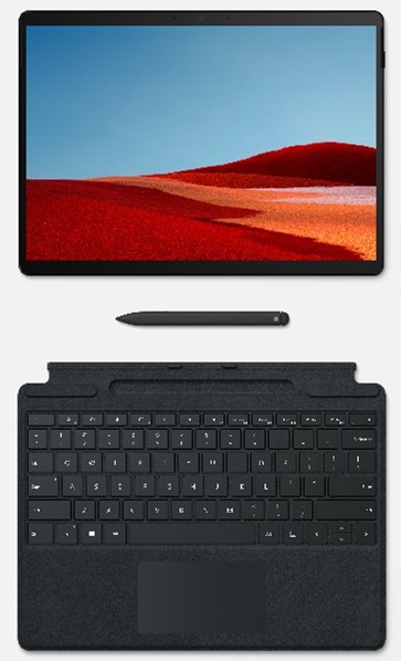Surface Pro X con teclado y pluma