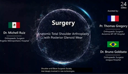 Cartel de médicos participatnes en cirugía con HoloLens 2