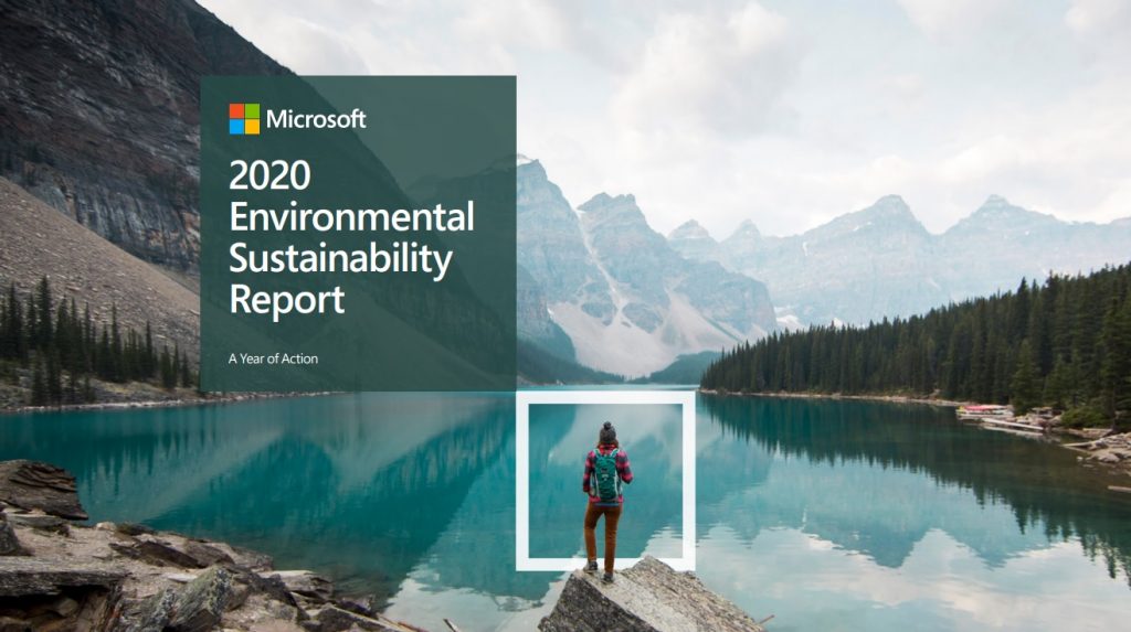 Cartel plan de sustentabilidad de Microsoft