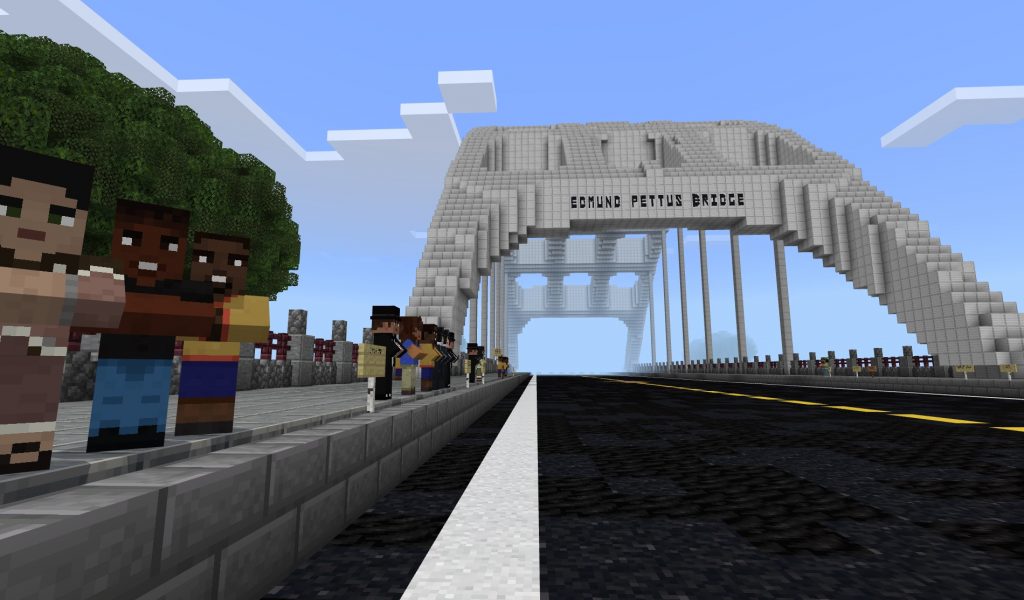 Versión de Minecraft del puente Pettus