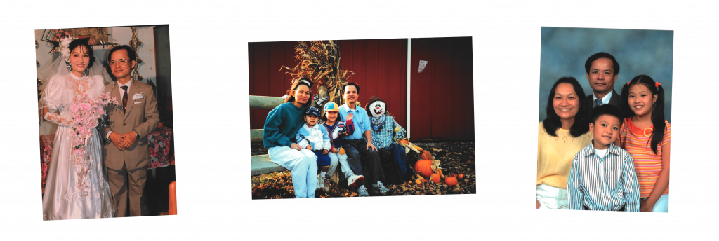 Fotos familiares de Houng Haley y su madre, su padre y su hermano a través de los años