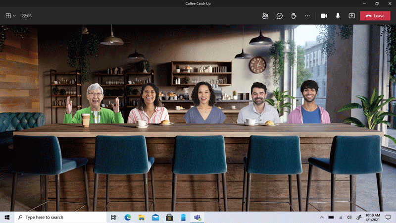 GIF del Modo Juntos de Microsoft Teams