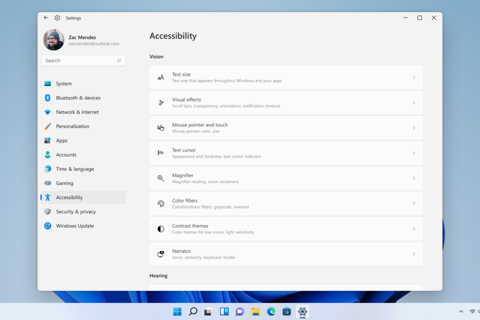 Configuración de accesibilidad de Windows 11