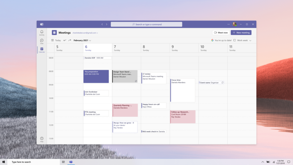 Calendario en Microsoft Teams Essentials