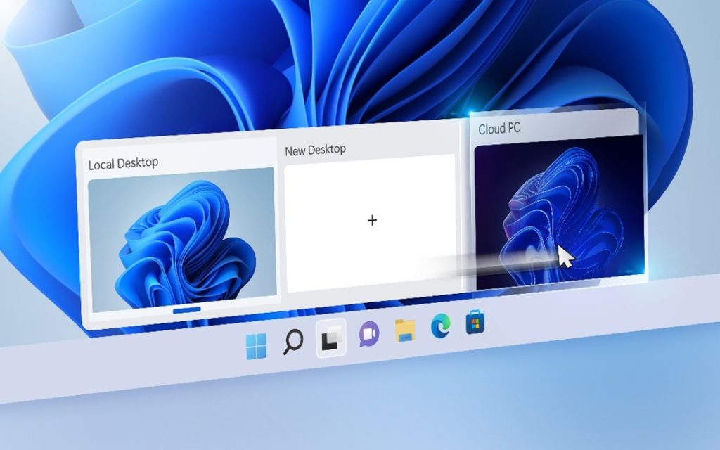 Ilustración escritorios Windows 11 con Cloud PC