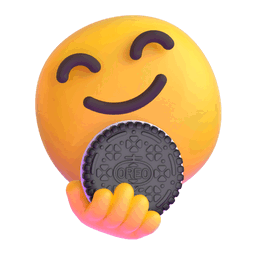 Emoji OREO THINS que estará disponible en Microsoft Teams. Un emoticón con una galleta OREO THINS.