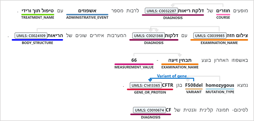 análisis de texto biomédico no estructurado en hebreo utilizando Text Analytics for Health