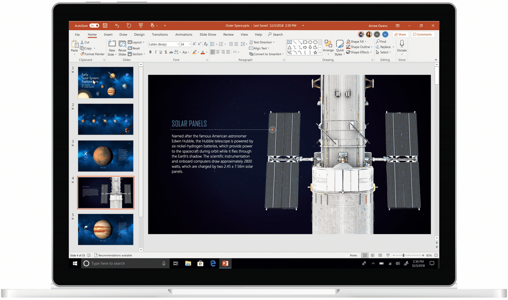 Tela mostra recurso de reutilização de slides no PowerPoint.