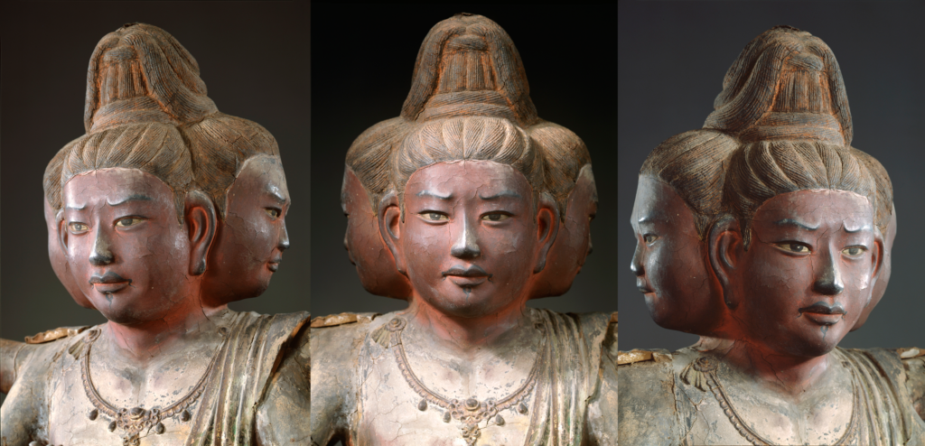 Imagens do Buda Ashura, de três faces
