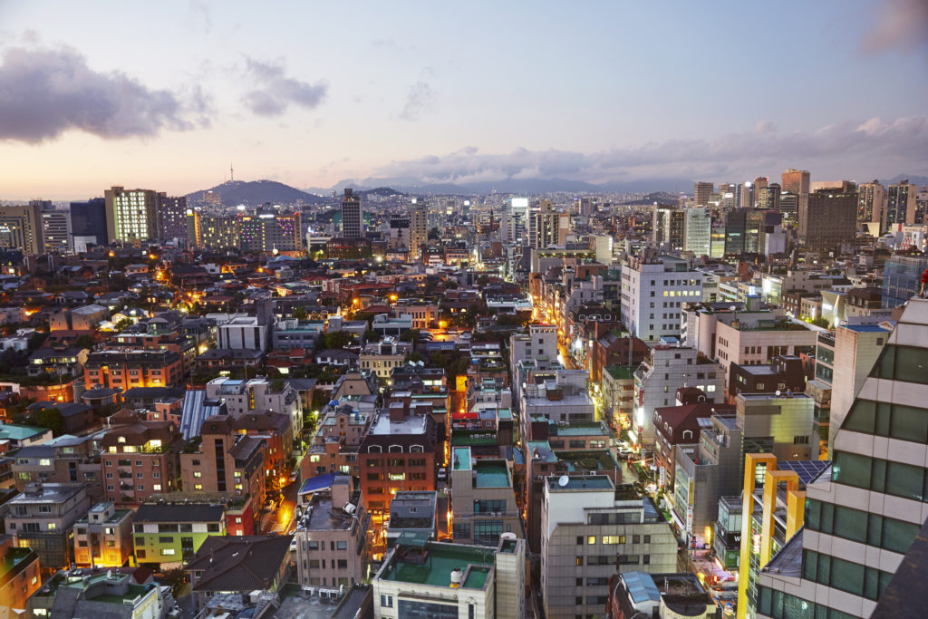 Vista do distrito de Gangnam, em Seul.