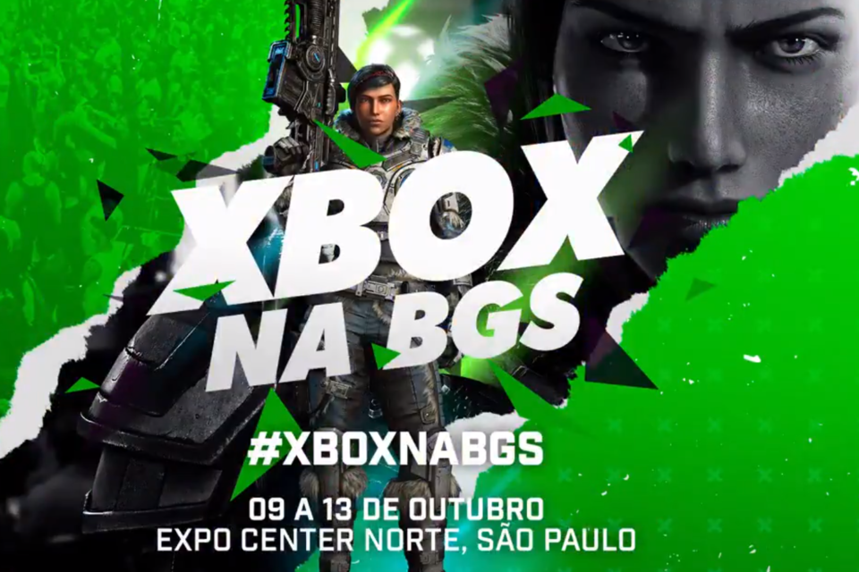Ilustração com personagens de Gears 5 para a presença de Xbox na BGS 2019.