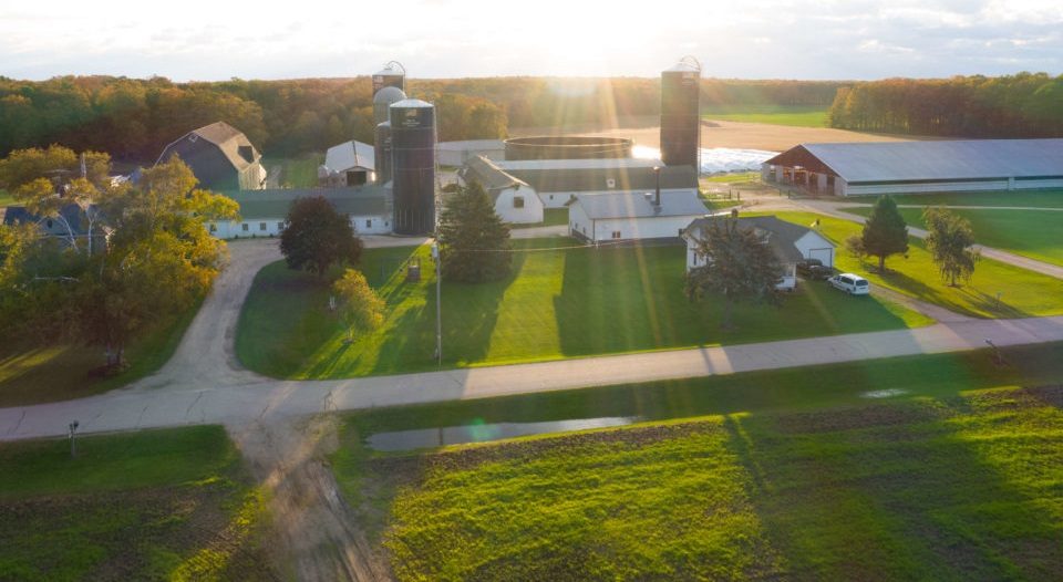 uma fazenda em Wisconsin que faz parte da cooperativa Land O’Lakes
