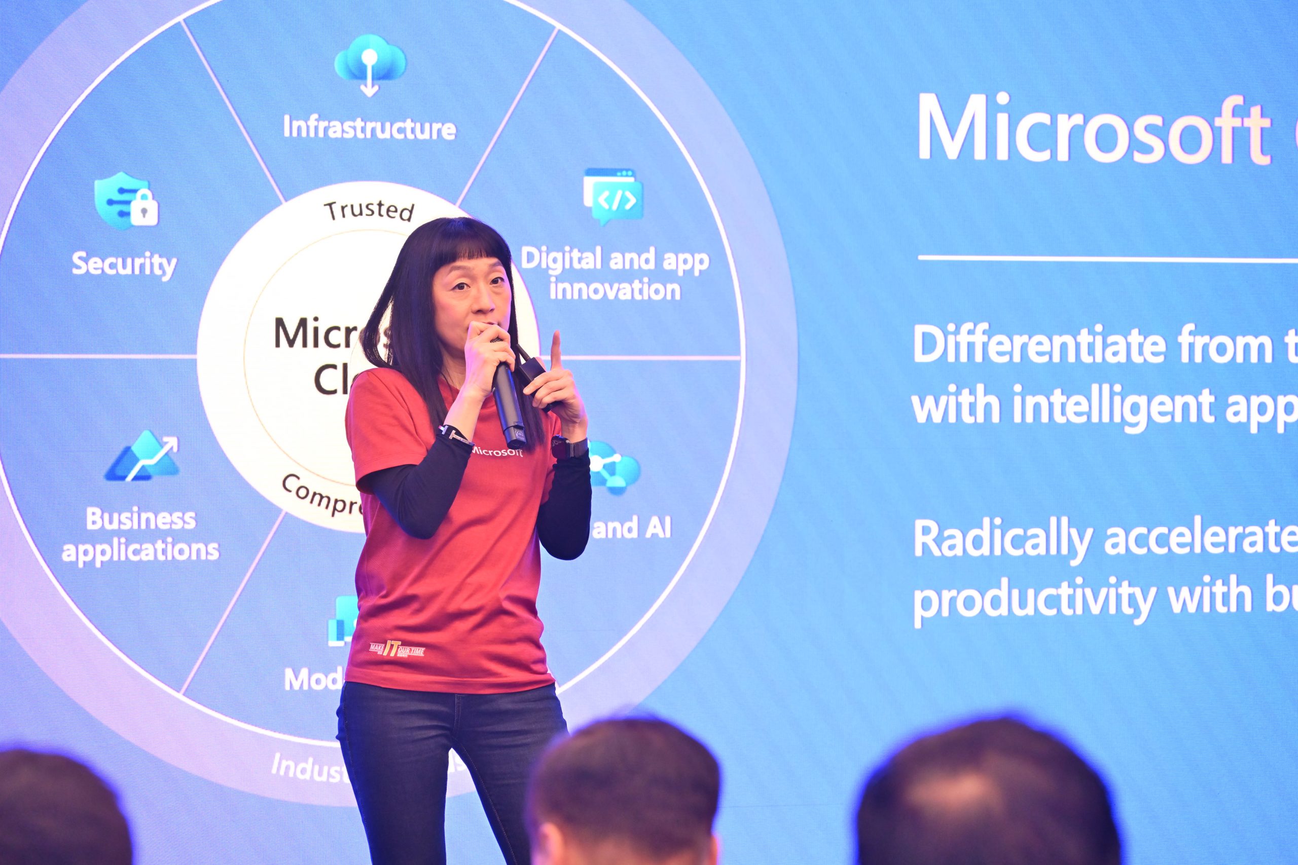 Microsoft 香港及澳門區總經理陳珊珊強調AI應用是企業於這多變的經濟環境保持競爭力的至勝關鍵。