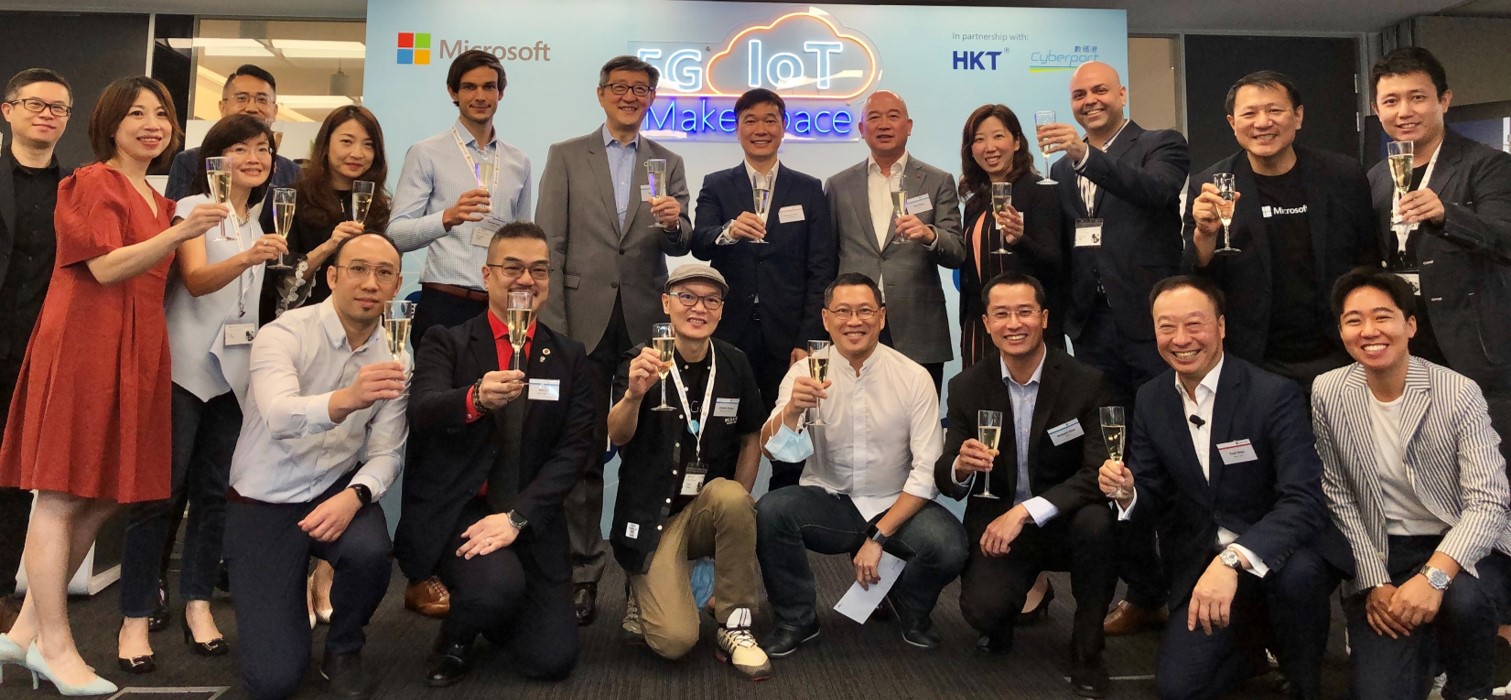 Group photo with partners at IoT opening
