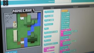 Screenshot of Minecraft coding tutorial