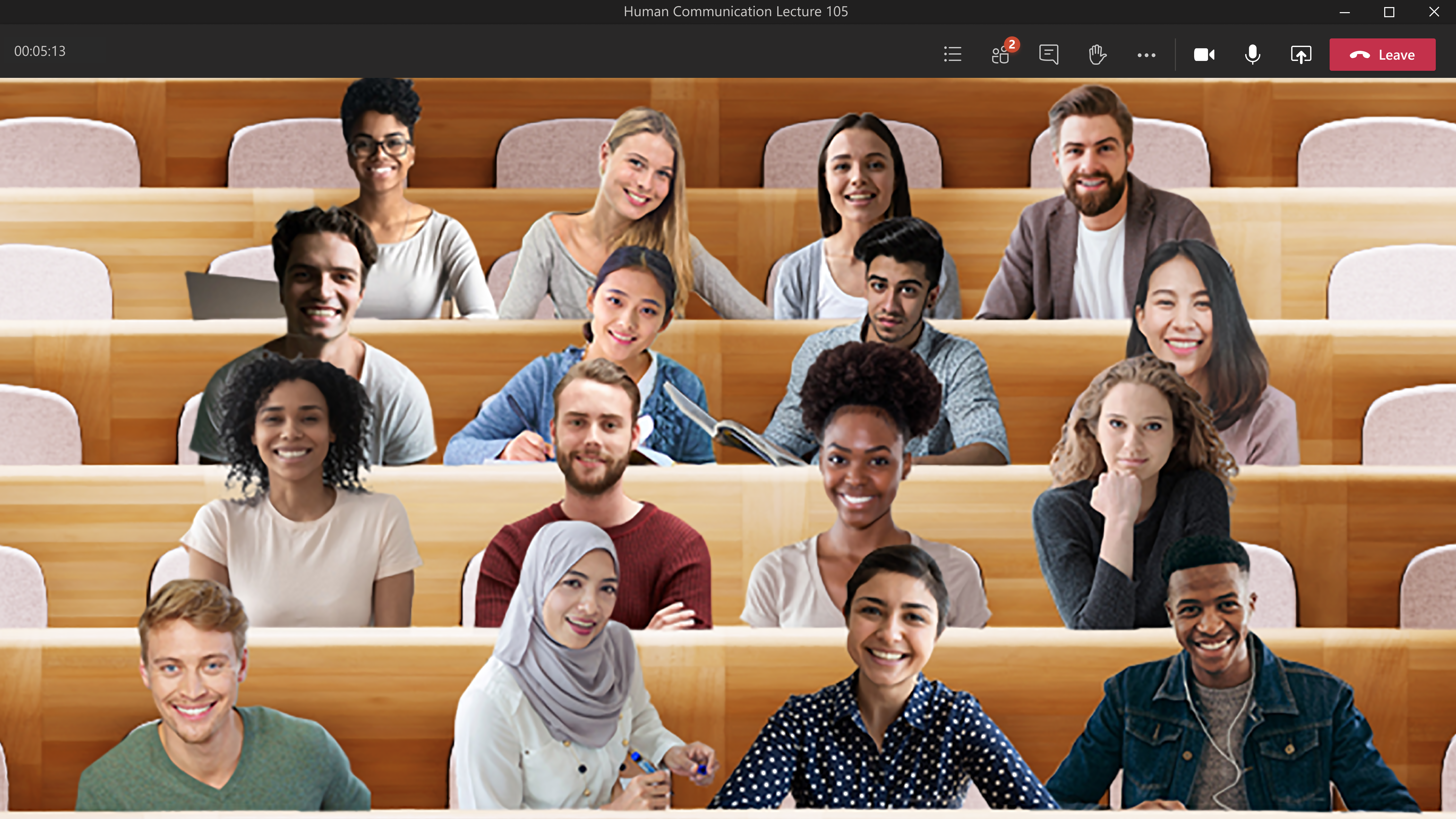 Group of People in Together Mode, Microsoft Teams