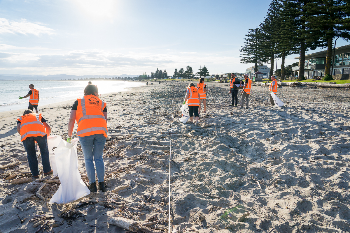 Photo of beach clean up. Built off Microsoft’s Azure platform, to develop an AI-powered tool that empowers Kiwis in cleaning up New Zealand’s beaches