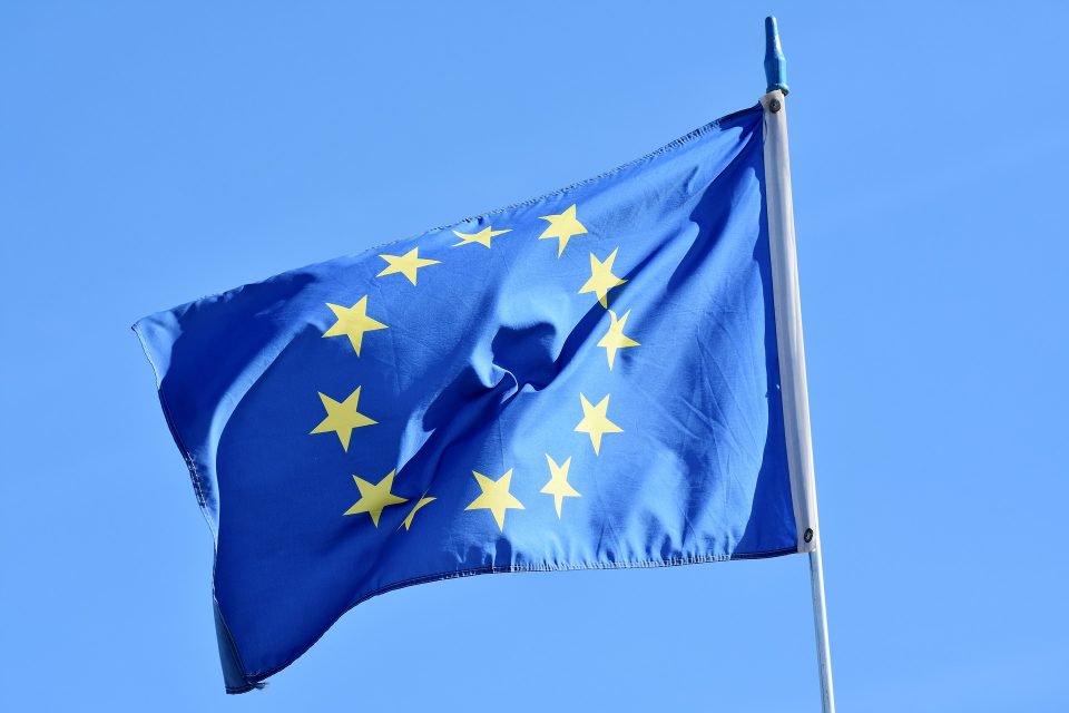 Photo of European Union flag. Article is about the upcoming European election.