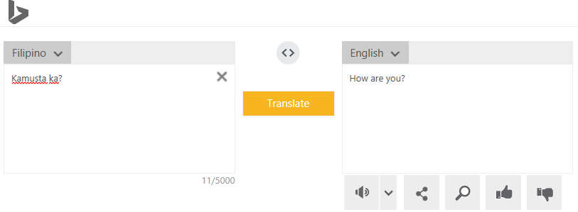 Filipino in Microsoft Translator