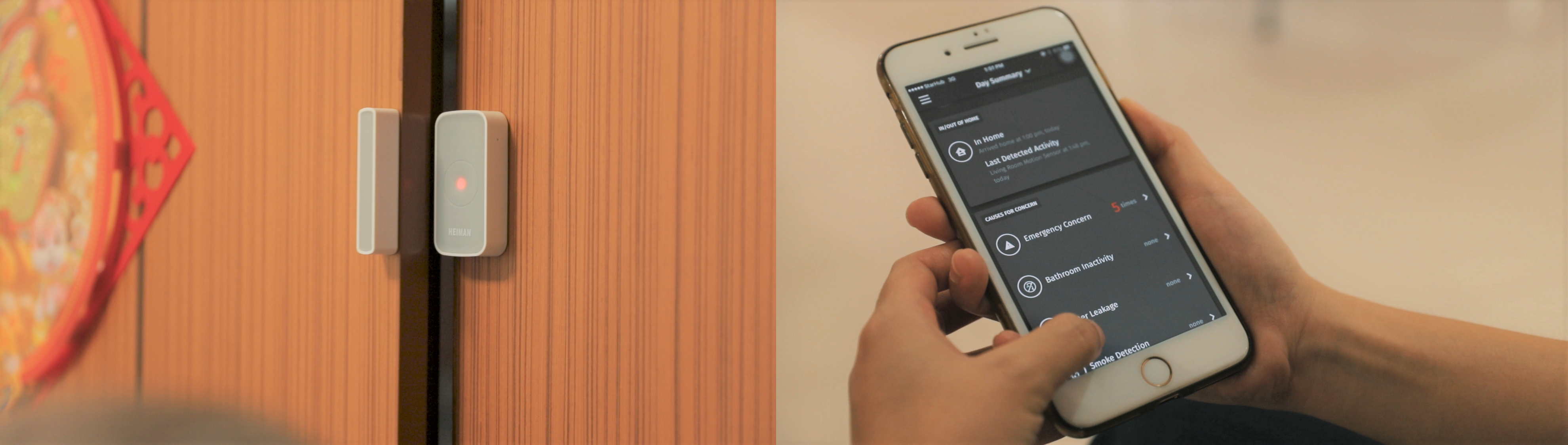 Smart home sensors and mobile app