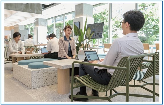 NTT COMWARE 总部的 ParkLabo 创作者空间促进办公模式转型